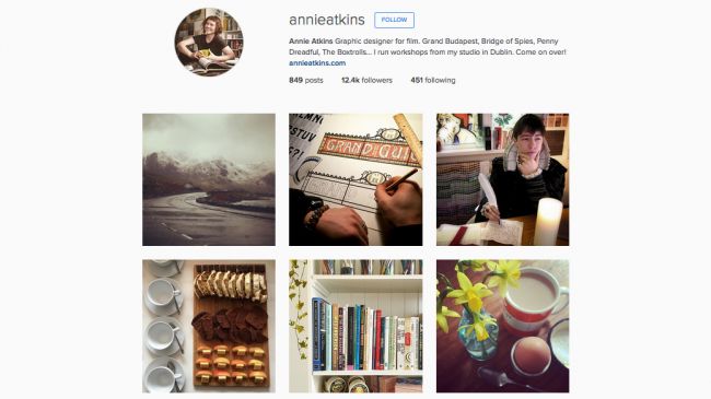 Hãy cập nhật các dự án của Annie Atkins trên Instagram