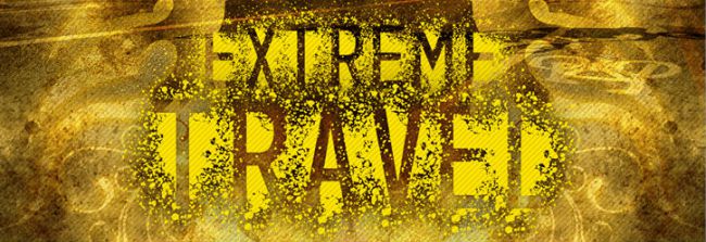 Extreme Travel Font đã sử dụng những hiệu ứng bắn tung tóe một cách đầy sáng tạo