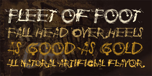 Polla là một font chữ chổi cọ sinh động với đầy những bụi bặm và mảnh vỡ