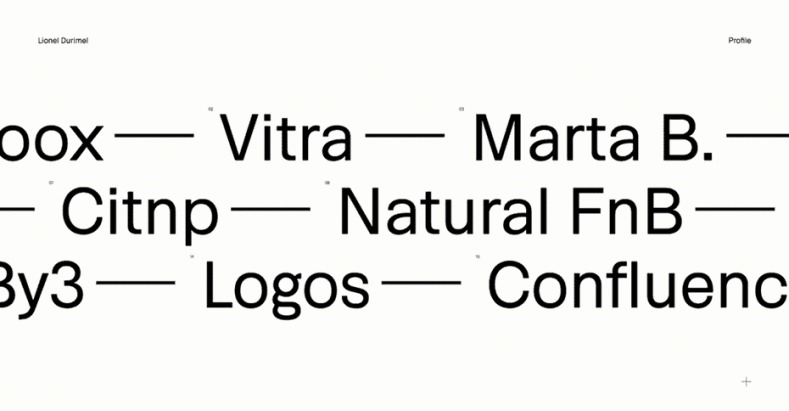 Toàn bộ trang web này là một thực đơn, và không phải tất cả những chữ cái hiển thị trên màn hình cùng lúc. Nguồn: Lionel Durimel.