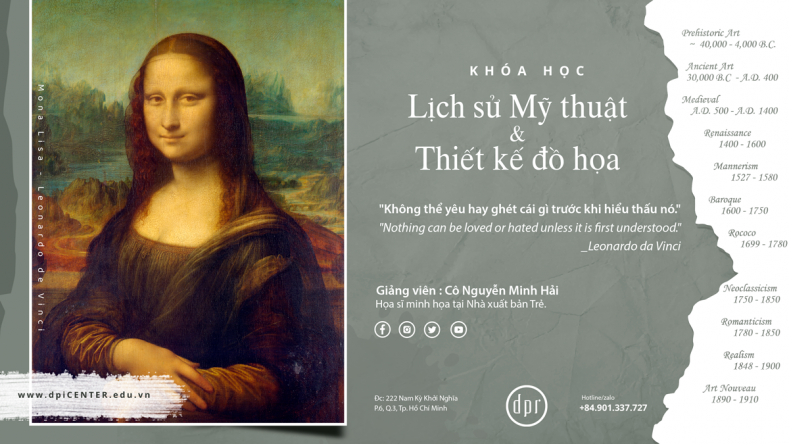 Khóa học mới tại dpiCENTER: LỊCH SỬ MỸ THUẬT VÀ DESIGN - Học online 100%