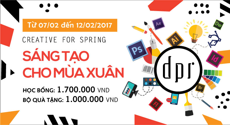 HỌC GRAPHIC DESIGN - SÁNG TẠO MÙA XUÂN<br />
Áp dụng từ 07/02/2017 đến hết 12/02/2017