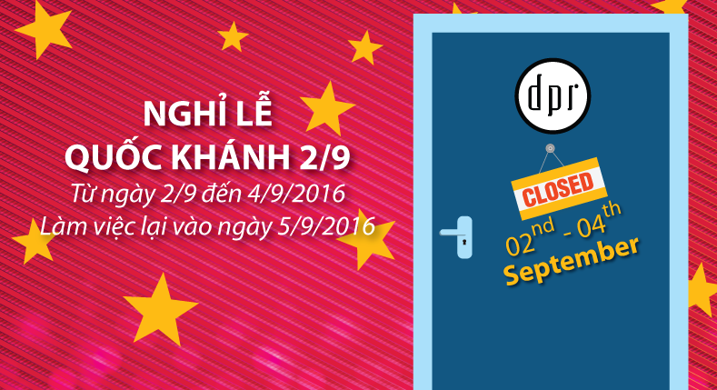 NGHỈ LỄ 2/9/2016