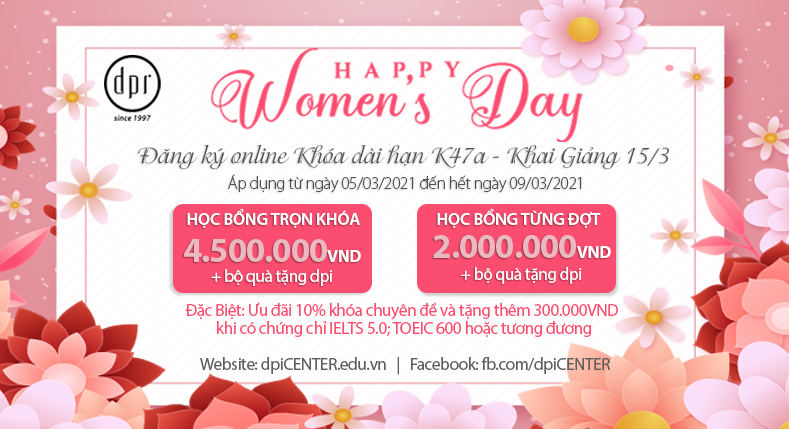 ƯU ĐÃI ĐẶC BIỆT MỪNG NGÀY QUỐC TẾ PHỤ NỮ 08/03