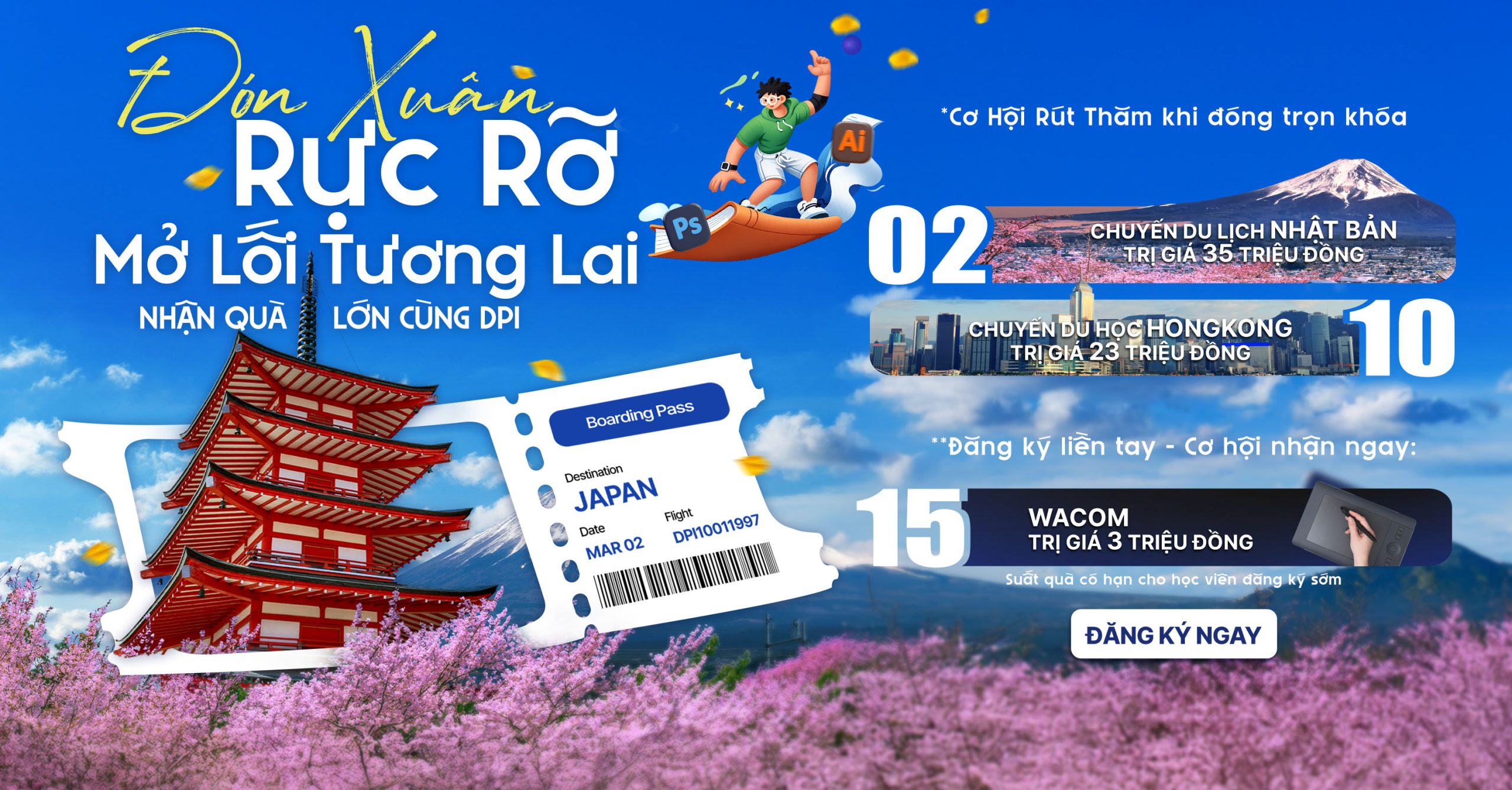 Ưu đãi học thiết kế đầu năm – ĐÓN XUÂN RỰC RỠ, MỠ LỐI TƯƠNG LAI